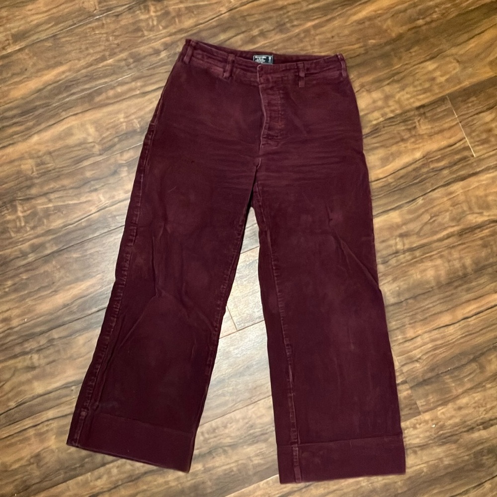 Abercrombie & Fitch Burgundy Wide Leg Pants